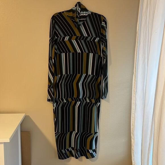 NWT Eloquii Mesh Turtleneck Midi Dress size 20 Plus Size Bodycon - Picture 2 of 13